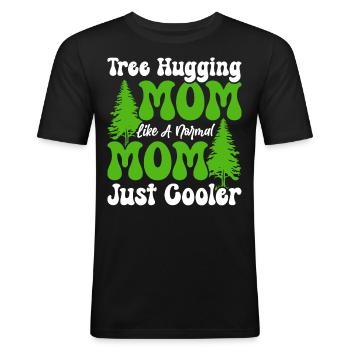 Tree Hugger Mom - Men's Slim Fit T-Shirt - black - Front - Nik (191cm)