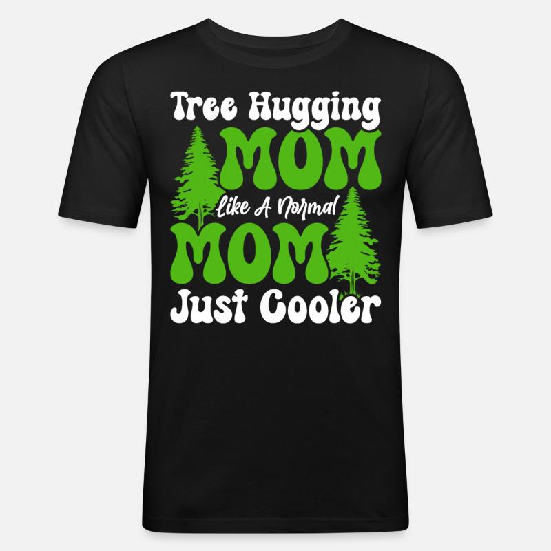 Tree Hugger Mom - Men's Slim Fit T-Shirt - black