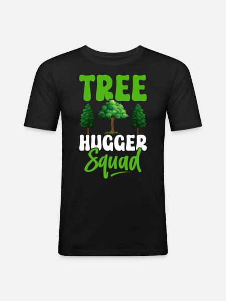 Environmentalists hugging trees - Men's Slim Fit T-Shirt - black