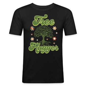 Environmentalist, Nature Lover - Men's Slim Fit T-Shirt - black - Front - Nik (191cm)