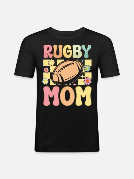 Groovy rugby player - Men's Slim Fit T-Shirt - black
