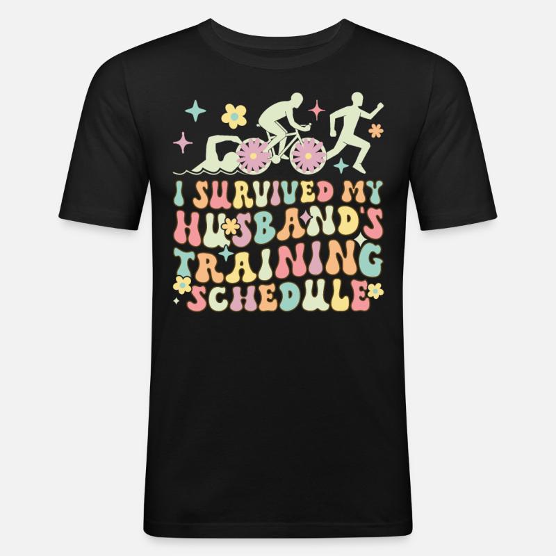 Triathlon-Ehefrau - Männer Slim Fit T-Shirt - Schwarz