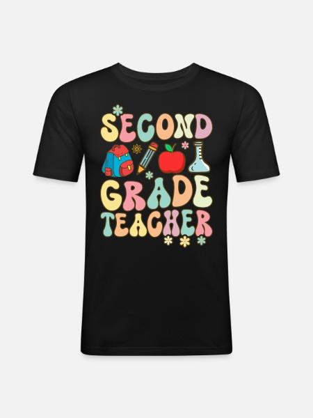 Groovy Elementary School Teacher - Men's Slim Fit T-Shirt - black