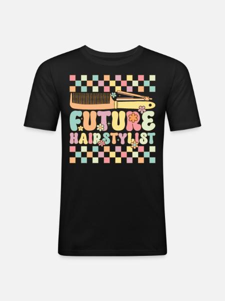 Coiffeur Groovy - T-shirt près du corps Homme - noir