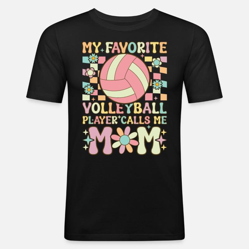 Volleyball-Mama - Männer Slim Fit T-Shirt - Schwarz