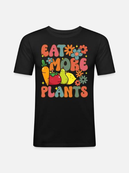 Groovy Plant-Based Diet Vegan Veganism - Men's Slim Fit T-Shirt - black