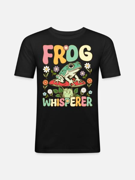 Groovy Frog Lovers - Men's Slim Fit T-Shirt - black