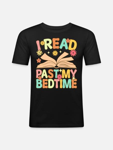 Groovy Book Reader - Men's Slim Fit T-Shirt - black