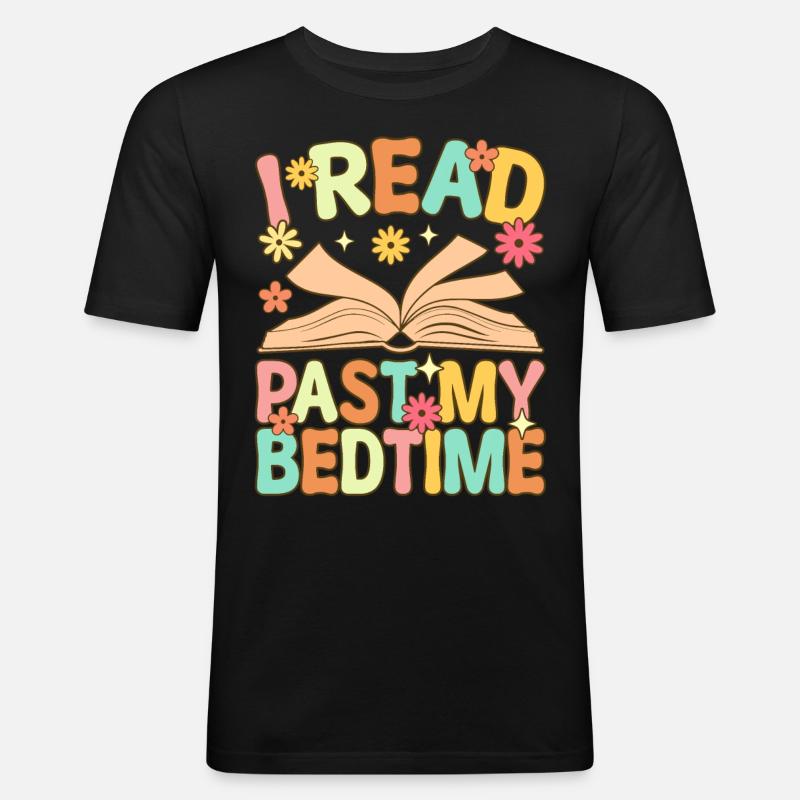 Groovy Book Reader Buch lesen - Männer Slim Fit T-Shirt - Schwarz