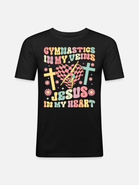 Groovy Cartwheel - Men's Slim Fit T-Shirt - black
