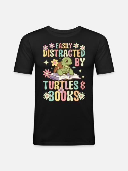 Groovy Sea Turtle - Men's Slim Fit T-Shirt - black