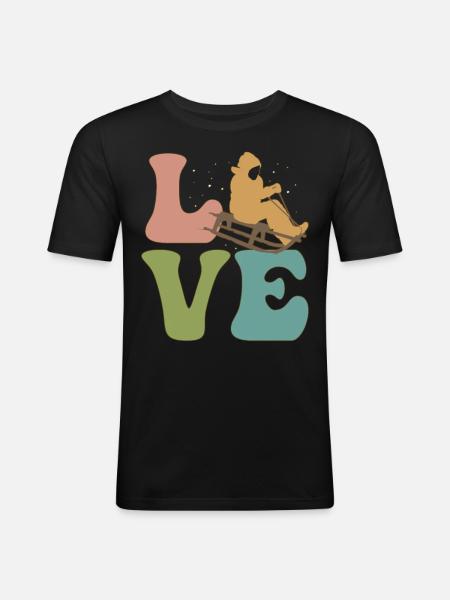 LOVE Sleigh Ride Sleigh - Men's Slim Fit T-Shirt - black