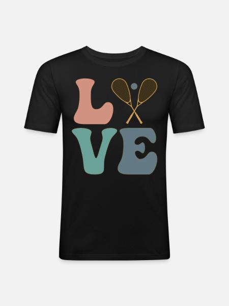 LOVE Squash Player Trainer - Men's Slim Fit T-Shirt - black