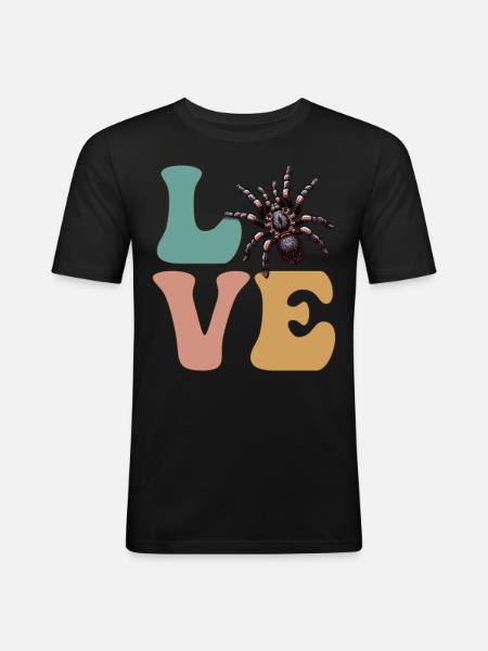 LOVE Tarantula Spider - Men's Slim Fit T-Shirt - black