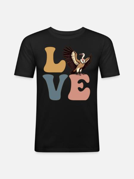LOVE Vulture Birds - Men's Slim Fit T-Shirt - black
