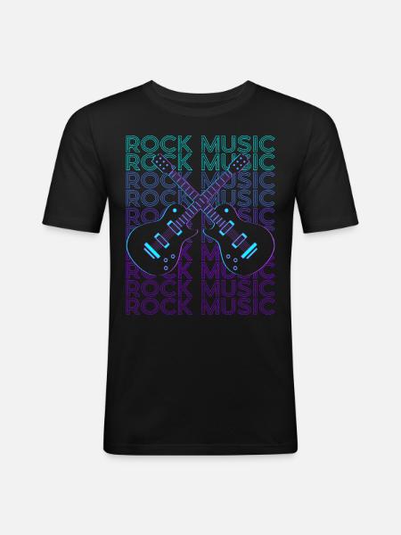 Rock Music Rock & Roll Retro - Men's Slim Fit T-Shirt - black