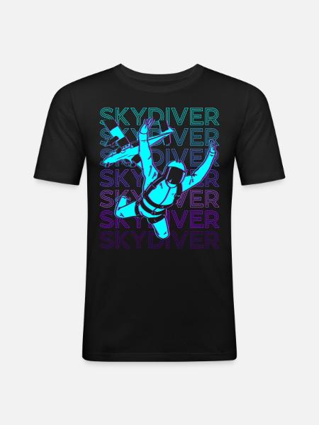 Skydiving Skydiver Parachute R - Men's Slim Fit T-Shirt - black
