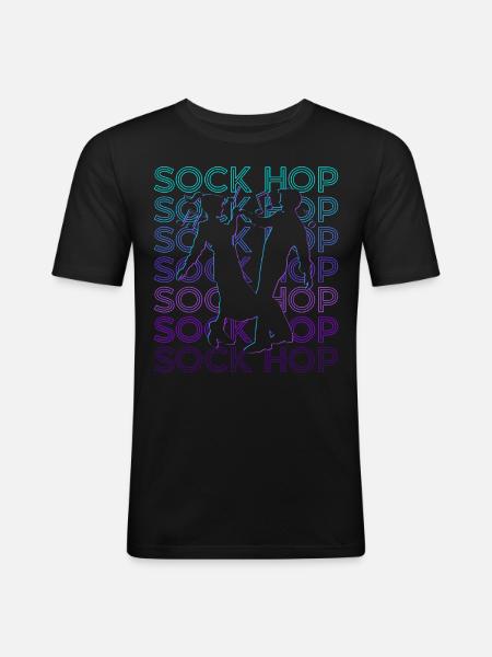 Sock Hop Dance 50s Retro - Men's Slim Fit T-Shirt - black