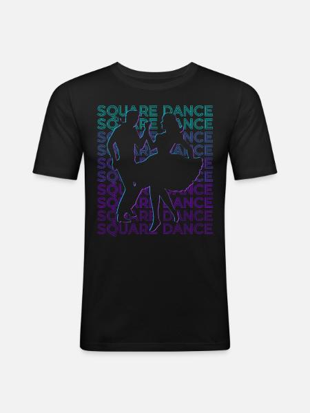 Square Dance Dancing Retro - Men's Slim Fit T-Shirt - black