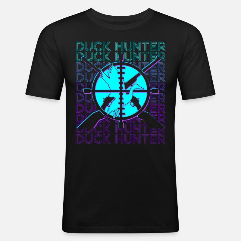 Entenjäger Entenjagd Retro - Männer Slim Fit T-Shirt - Schwarz