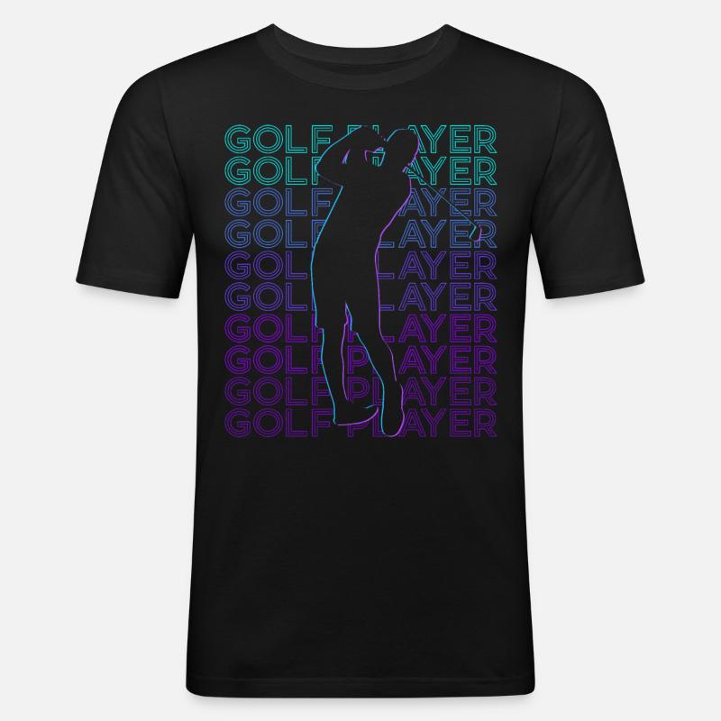 Golfer Golfer Golfing Retro - Men's Slim Fit T-Shirt - black