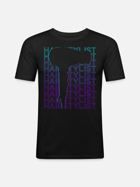 Coiffeur Coiffeur Rétro - T-shirt près du corps Homme - noir