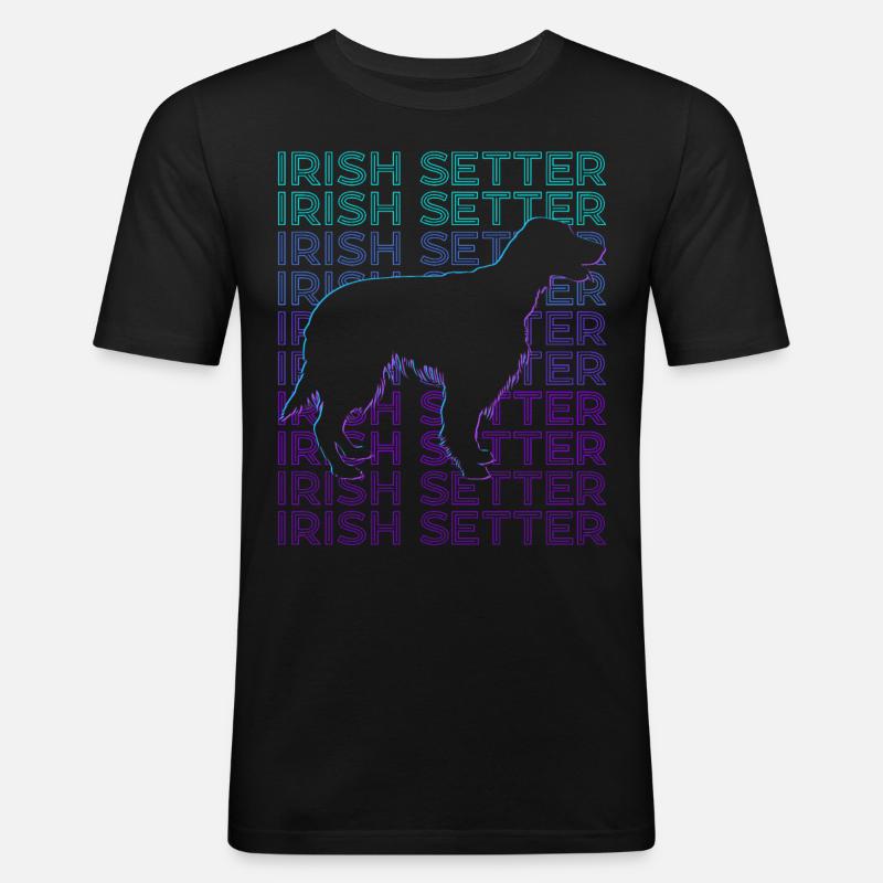 Irish Setter Hund Retro - Männer Slim Fit T-Shirt - Schwarz