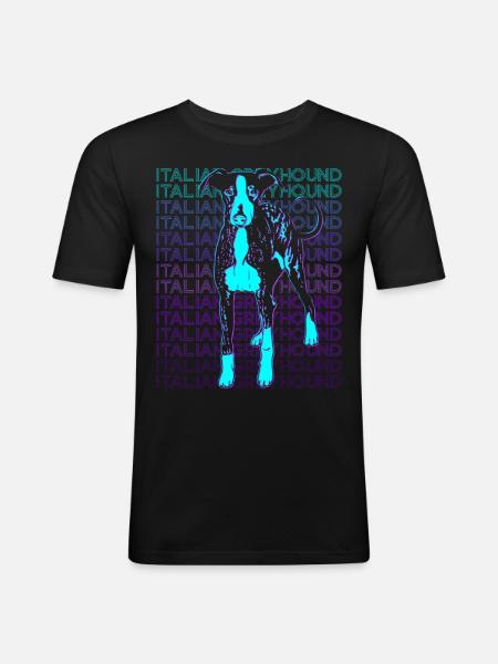 Italian Greyhound Dog Retro - Men's Slim Fit T-Shirt - black