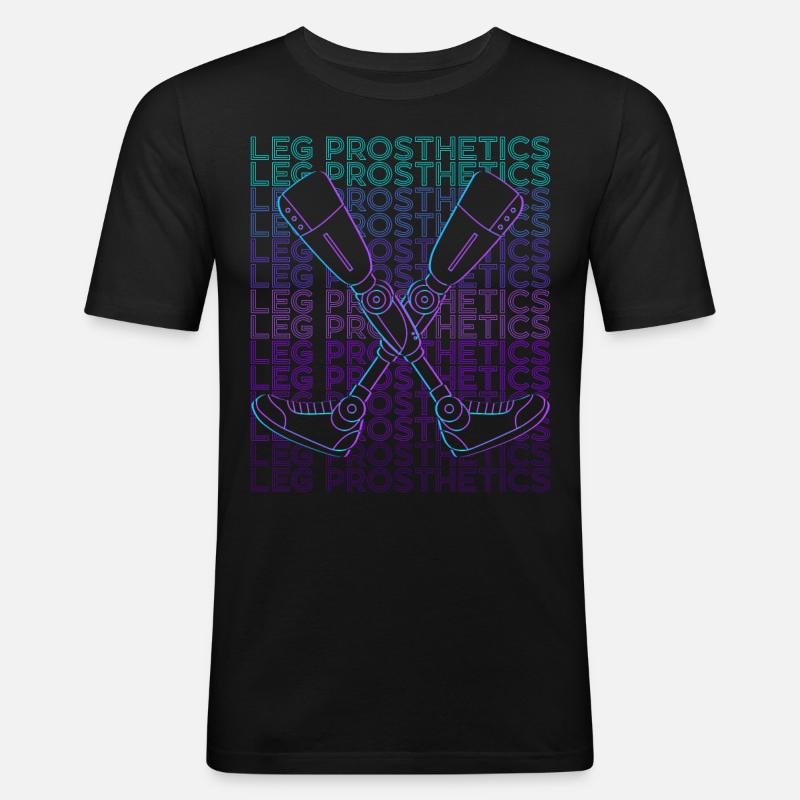 Beinprothesen Amputierte Amputation Retro - Männer Slim Fit T-Shirt - Schwarz