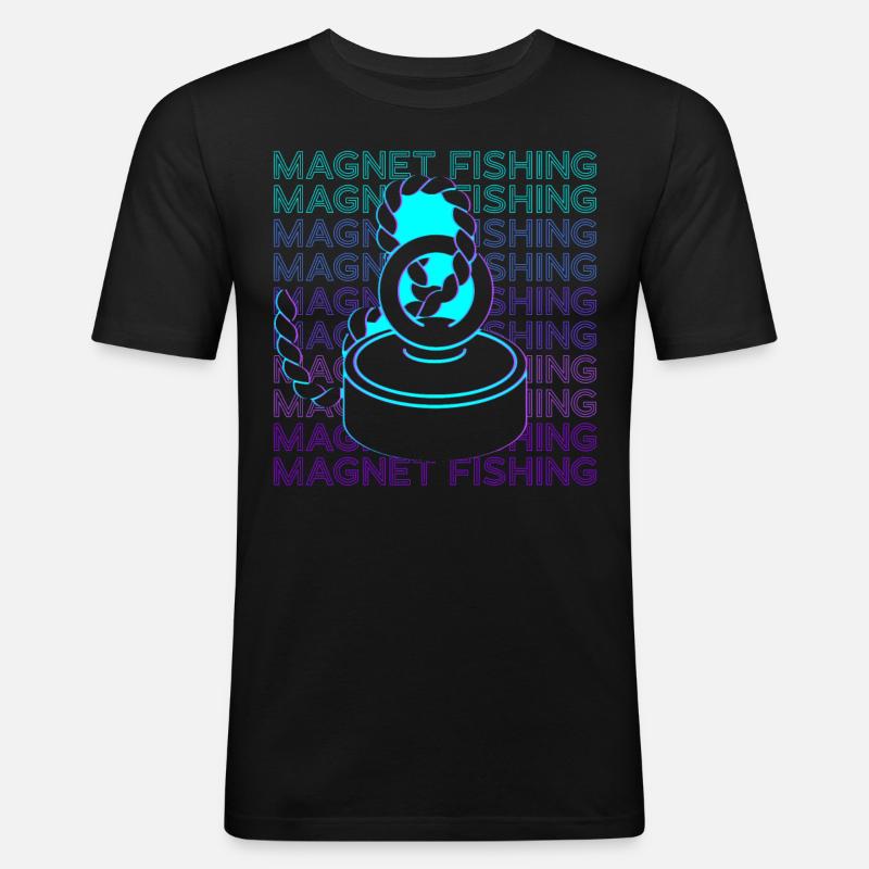 Magnet Pêche Magnet Pêcheur Retro - T-shirt près du corps Homme - noir