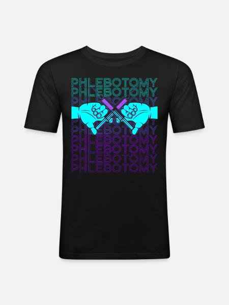 Phlebotomy Phlebotomist Technician Nurse - Men's Slim Fit T-Shirt - black