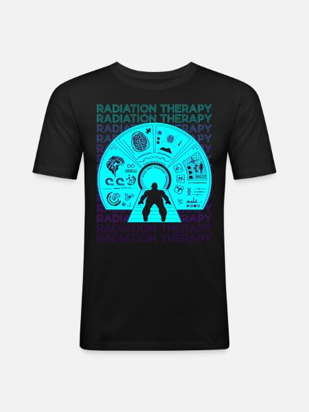 Radiation Therapy Radiation Therapist Retro - Men's Slim Fit T-Shirt - black