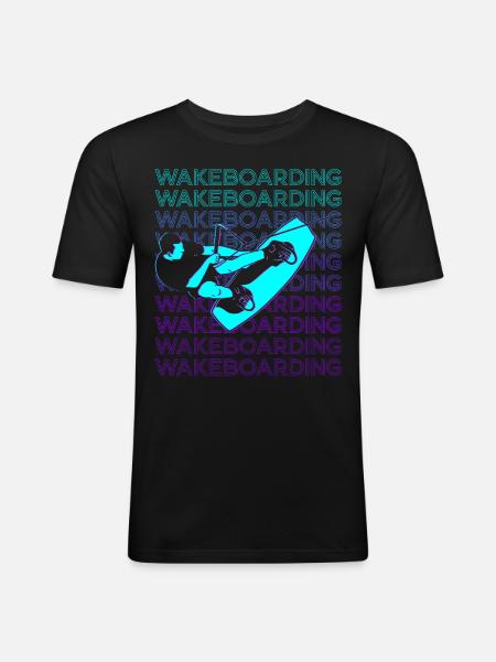 Wakeboarding Wakeboard Wakeboarder Retro - Men's Slim Fit T-Shirt - black