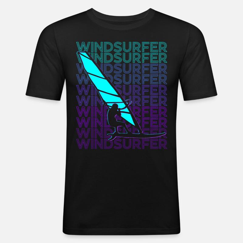 Windsurfer Windsurfing Windsurfing Retro - Men's Slim Fit T-Shirt - black
