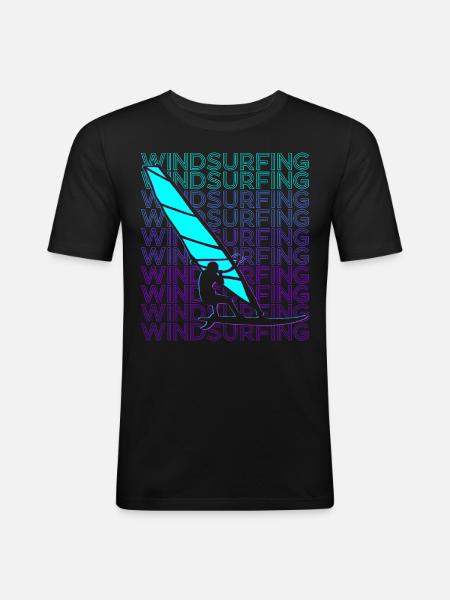 Windsurfing Windsurfer Windsurfing Retro - Men's Slim Fit T-Shirt - black