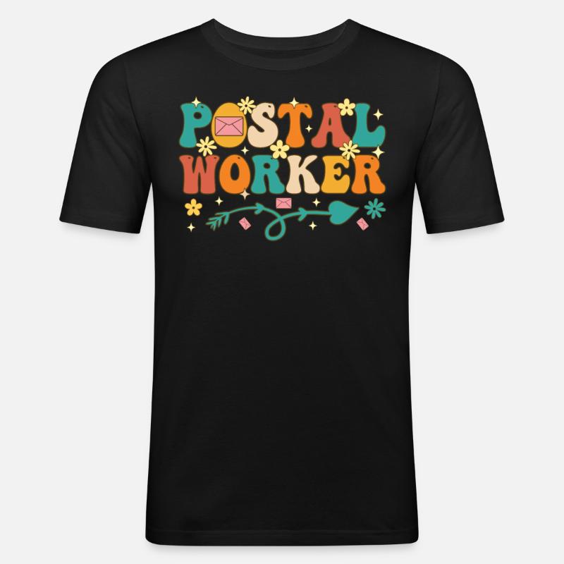 Postangestellter Postdienst Postbote Postbote - Männer Slim Fit T-Shirt - Schwarz