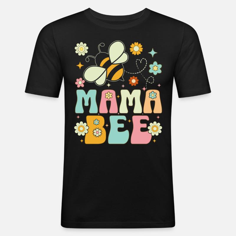 Bee Mom Beekeeper Beekeeping - Men's Slim Fit T-Shirt - black