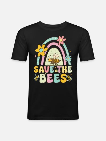 Save the Bees Beekeeper Beekeeping - Men's Slim Fit T-Shirt - black