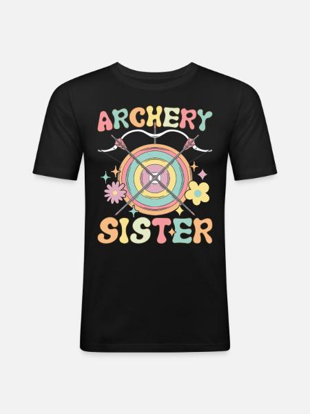 Archery Sister Groovy Archery Girl - Men's Slim Fit T-Shirt - black