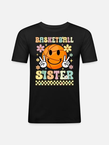 Basketball Sister Groovy Sis - Men's Slim Fit T-Shirt - black