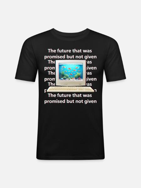 Frutiger Aero Aesthetic Tech - Men's Slim Fit T-Shirt - black