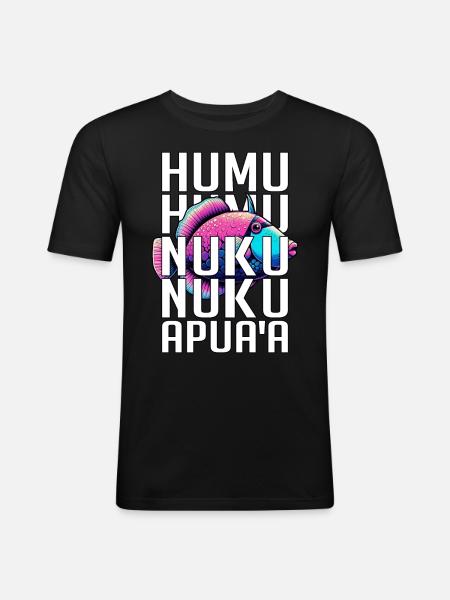 Humuhumunukunukuapua'a Hawaiian Reef Triggerfish - Men's Slim Fit T-Shirt - black