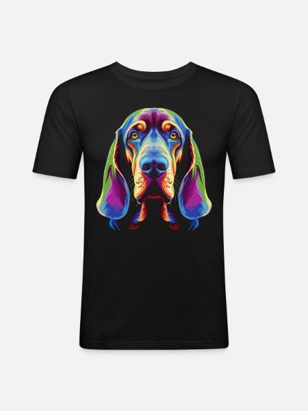 Bloodhound Dog Pop Art - Men's Slim Fit T-Shirt - black