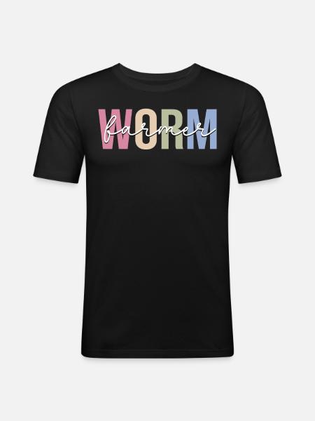 Vermiculture Worm Farming - Men's Slim Fit T-Shirt - black