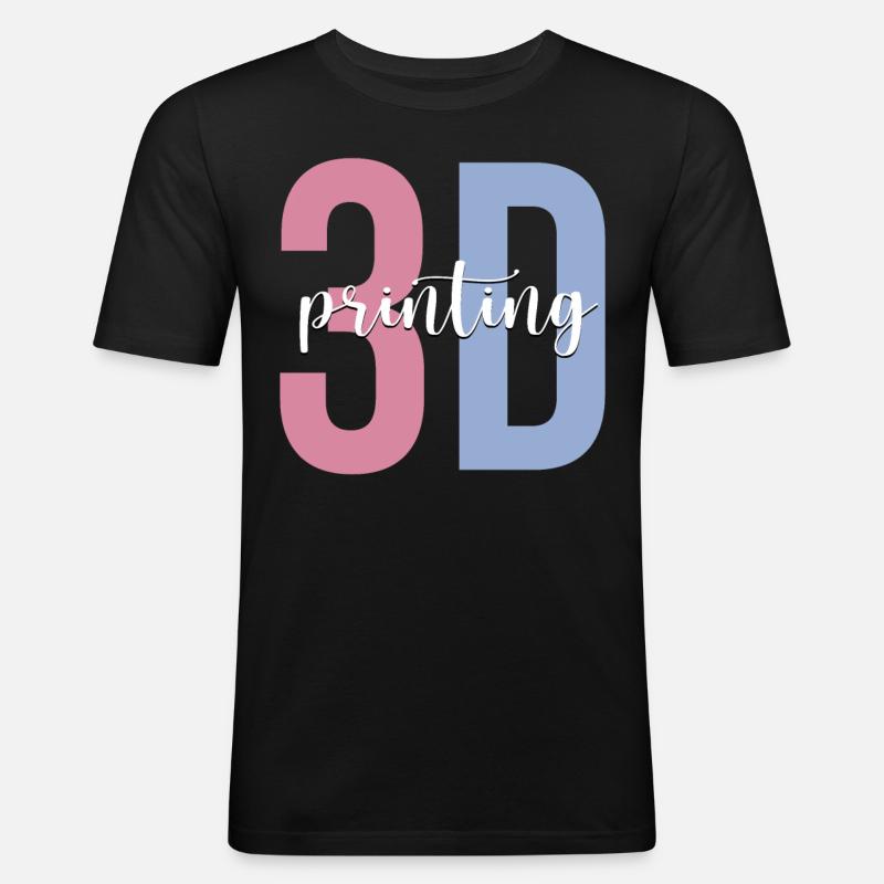 3D Printer Machine - Men's Slim Fit T-Shirt - black