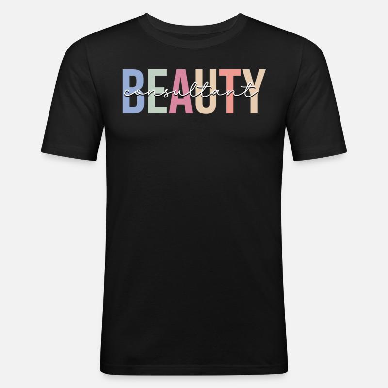 Make-up-Liebhaber - Männer Slim Fit T-Shirt - Schwarz