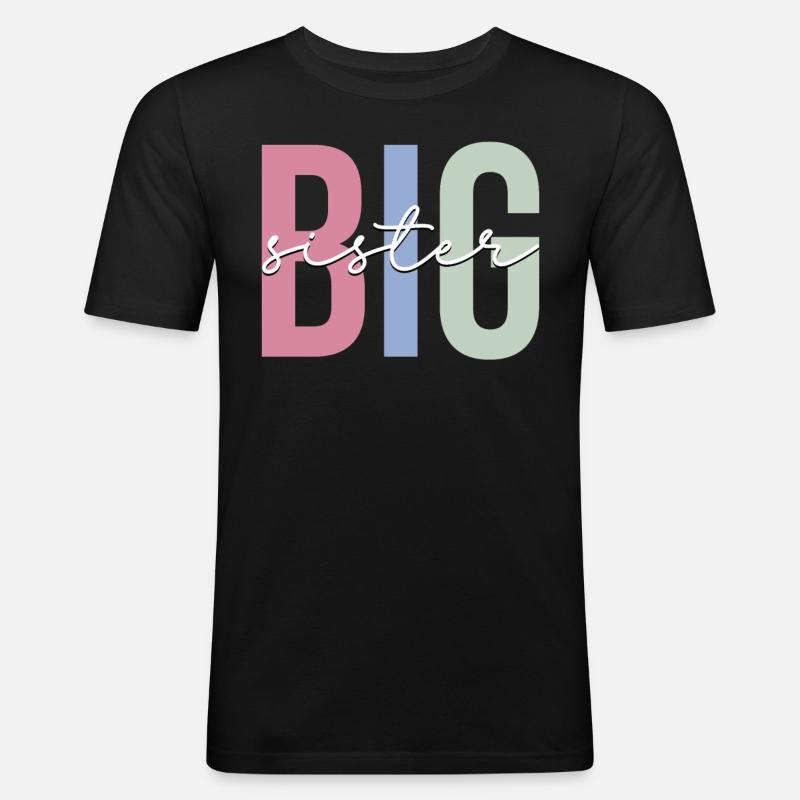 Große Schwester - Männer Slim Fit T-Shirt - Schwarz