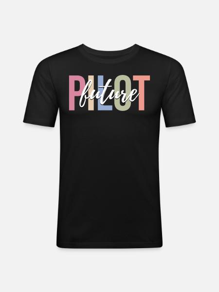 Airplane pilot aviation - Men's Slim Fit T-Shirt - black