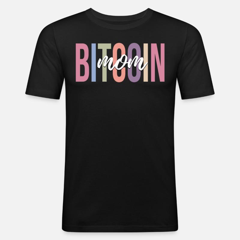 Cryptocurrency Crypto Miner Bitcoin Mom - Men's Slim Fit T-Shirt - black