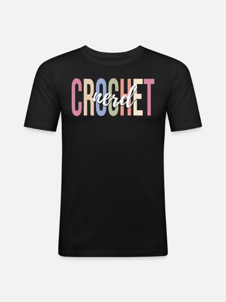 Crochet Knitting Yarn Lover - Men's Slim Fit T-Shirt - black